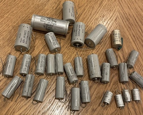 Vintage capacitors job lot - capacitors,