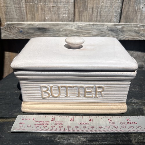 Covered butter dish stoneware - covered,
