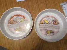 2 Vintage Ceramic Pie Flan