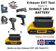 Dewalt XR 18V Battery to Erbauer EXT Tool Adaptor - For ALL Erbauer EXT Tools