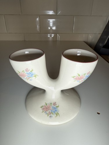 Vintage double egg cup floral - egg,