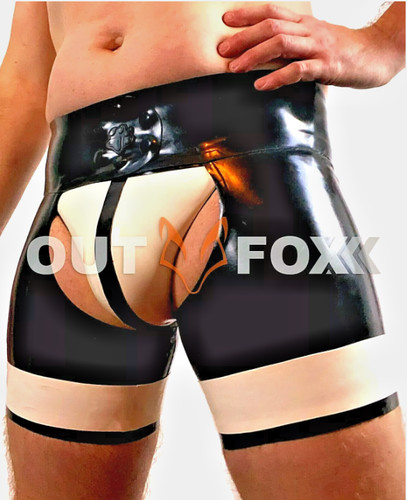 Mens latex chap - shorts, by