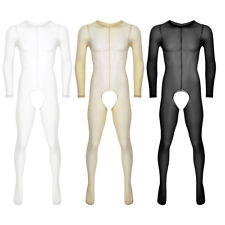 Mens Sissy Full Body Stocking Bodysuit Pantyhose Underwear Custume Mesh Club 