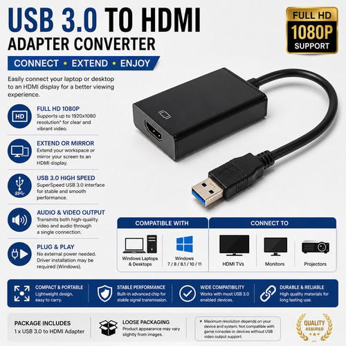 Usb hdmi adapter - 3.0, to