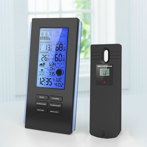 Blue led wireless weather - blue,