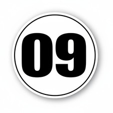 Custom Autocross Car Racing Circle Numbers Sticker Outline 2 pces 8-18 inch