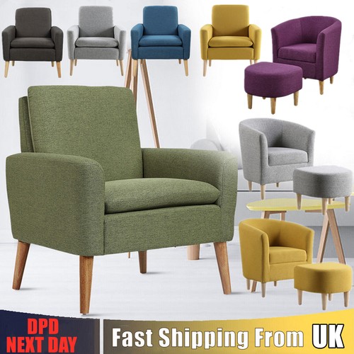 Linen modern single armchair - modern,