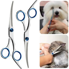 Pet Grooming Stainless Scissors Dog Cat Curved Thinning Shears  Hair Cutting△