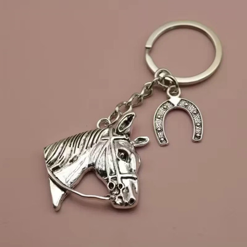 Silver horse head - horse, keychain