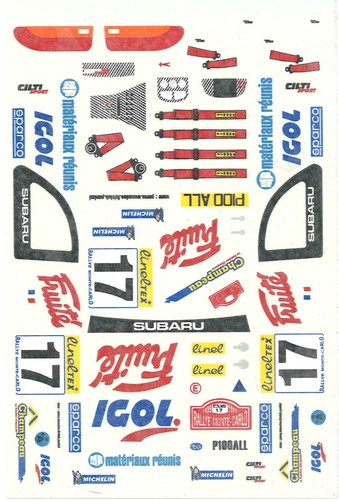 Decal subaru impreza - 1/24, wrc