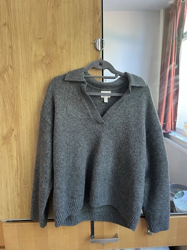 Grey collared knit - grey,