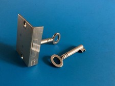 Vintage Small Brass Cabinet Door Lock + 2 Keys Left Hand.