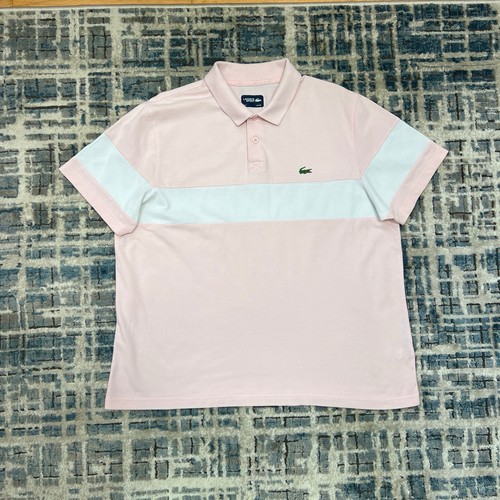 Lacoste polo shirt pink white - lacoste,