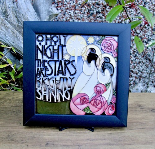 Moorcroft holly night plaque - o,