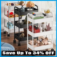 3/4 Tier Vegetable Rack Fruit Storage Kitchen Utility Basket Trolley Cart Wheels