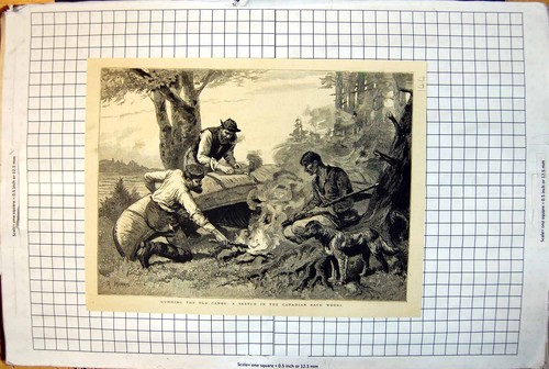 Old gumming canoe scene - old,