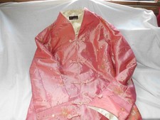 LAOGUDAI CHINESE MANDARIN COLLAR FITTED LADIES JACKET PEACH SPARKLY 44" CHEST