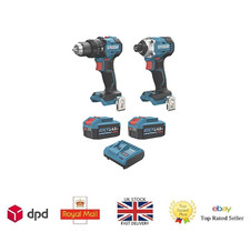 Erbauer 18V 2 x 4.0Ah Li-Ion EXT Brushless Cordless Combi & Impact Driver Twin