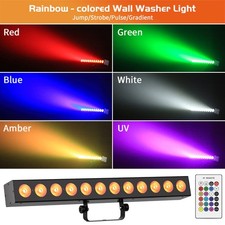 Rechargeable 12 LED RGBWA UV Wall Wash Stage light Bars DMX DJ Party Disco Light