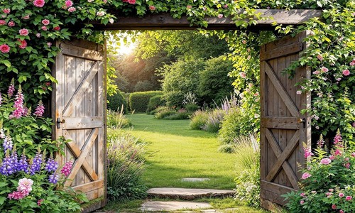 Garden walls fence backdrops - garden,