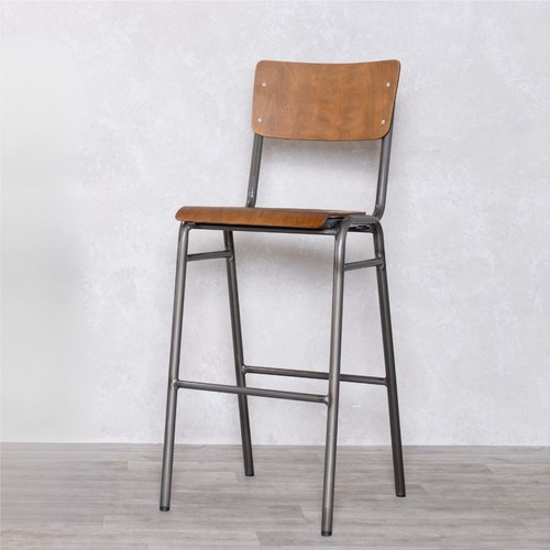 Wooden bar stool gunmetal - bar,