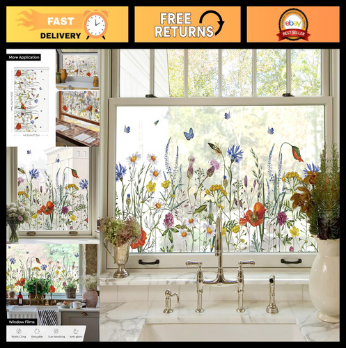 Colorful floral window - colorful,