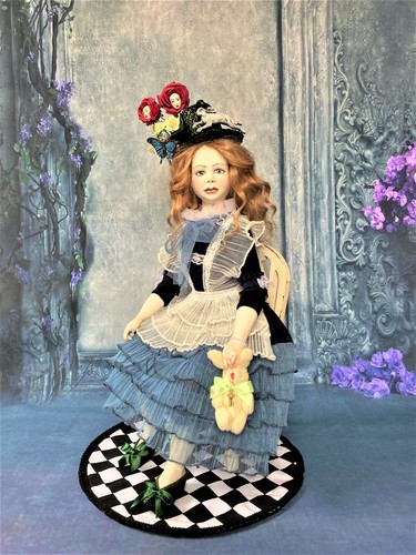 Porcelain art doll alice - art, in