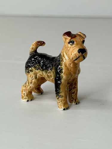 Vtg glazed porcelain airedale - vtg,