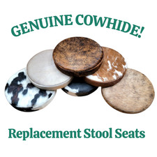 Genuine Cowhide Replacement Round 35 cm / 14" Stool Seat ONLY