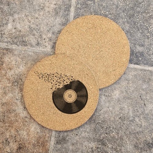 Vinyl record music - notes, round