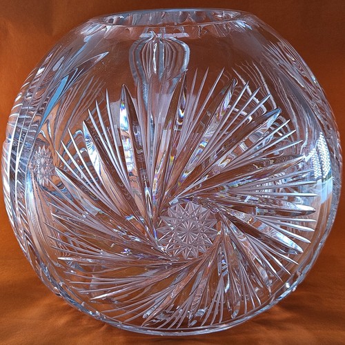 Vintage cut crystal glass rose - cut,