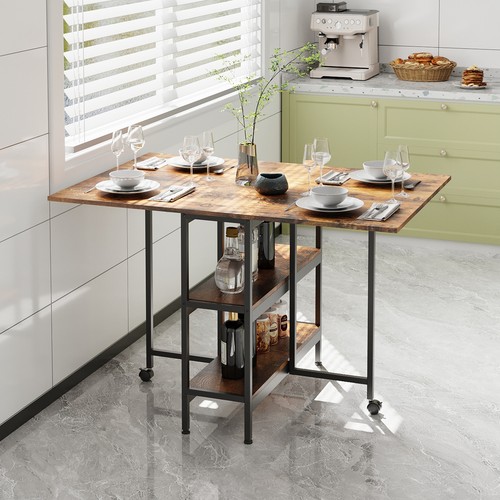 Drop leaf table with - with, wheels