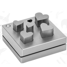 Heart Disc Cutter 5pc Punch Set for Gold Silver Metal Jewelry Making and Crafts
