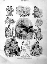 Original Old Antique Print