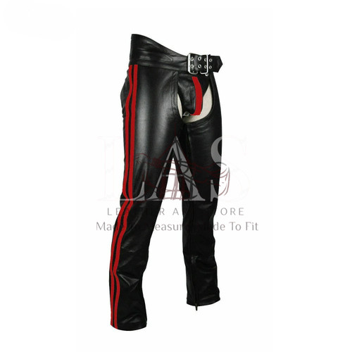 Real leather biker chaps - leather, men's