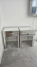 Pair of Mirrored Bedside