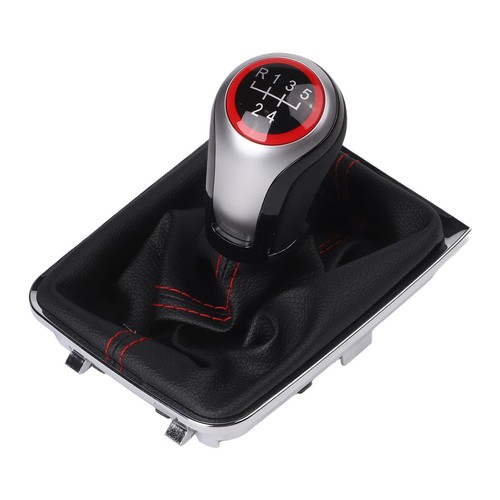 Black leather gear shift - black,