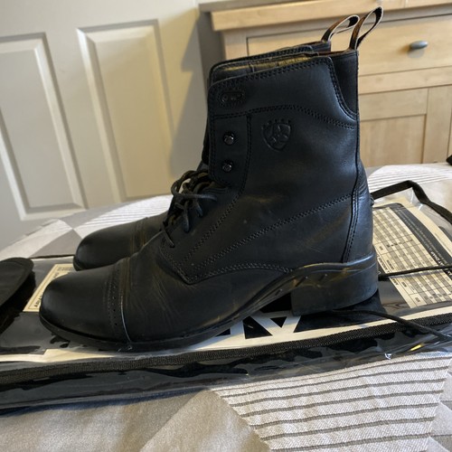 Black leather arias riding - black,