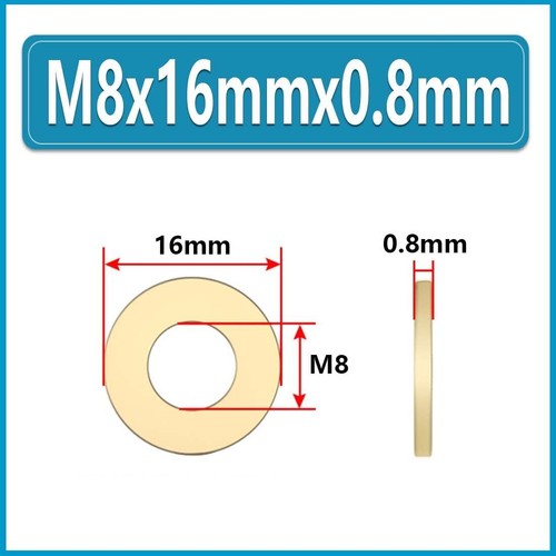 Solid brass flat washers - m2, m3