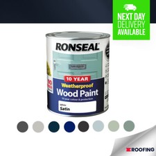 RONSEAL 10 YEAR WEATHERPROOF WOOD PAINT (2 IN 1 FORMULA) SATIN - ALL COLOURS