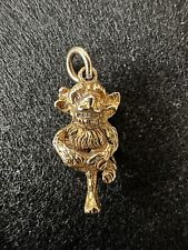 OLD Vintage 9K Textured Gold Lincoln Imp Charm Pendant 3.4Gr, 2.3Cm