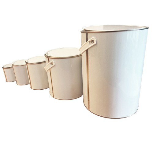 Metal white paint tin can - metal,