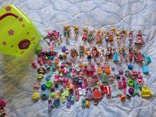 Vintage Polly Pocket Dolls And Accessories With Carry Case