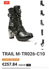 NEW ROCK Sexy SASSY Boot Goth Punk Biker SteampunkBlack Leather Boots S39/5.5