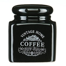 Vintage Black Ceramic Tea Coffee Sugar Jar Utensil Egg Holders Bread Glove Clock