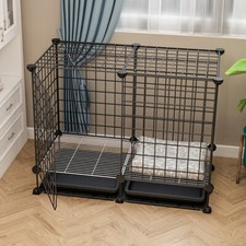 Dog / Cat Cage Puppy Training Crate Pet Carrier Small Medium Raised Metal Cages