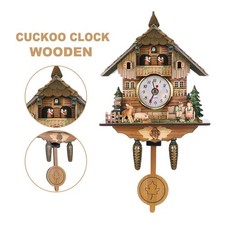 Cuckoo Forest Wall Clock: Vintage Rustic Wooden Home Decor
