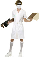 Mens Twisted Joker Nurse Costume Joker Nurse Fancy Dress Costume and Stockings