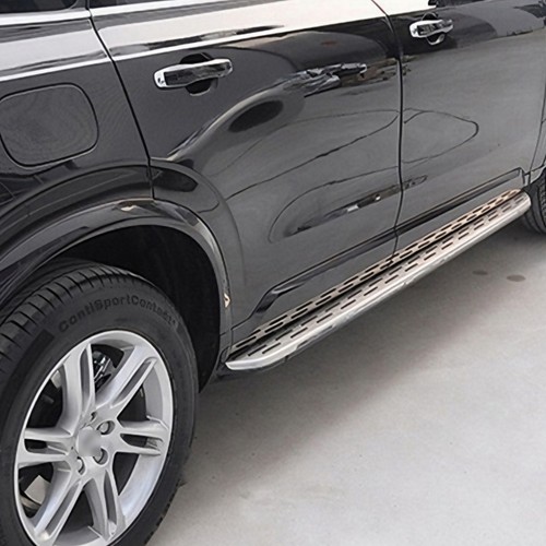 Silver black side steps - &,
