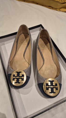 Tory burch blue leather - burch, flats